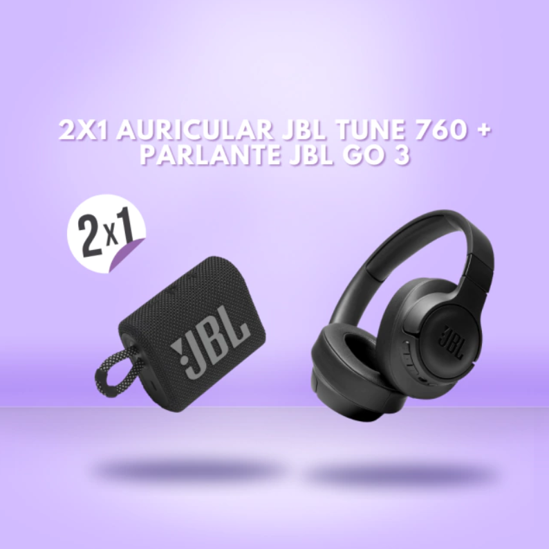 2x1 Auricular JBL Tune 760 + Parlante JBL Go 3